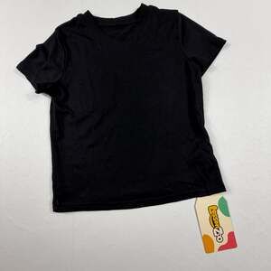 LessonZoo Girls Black V-Neck Short Sleeve T-Shirt